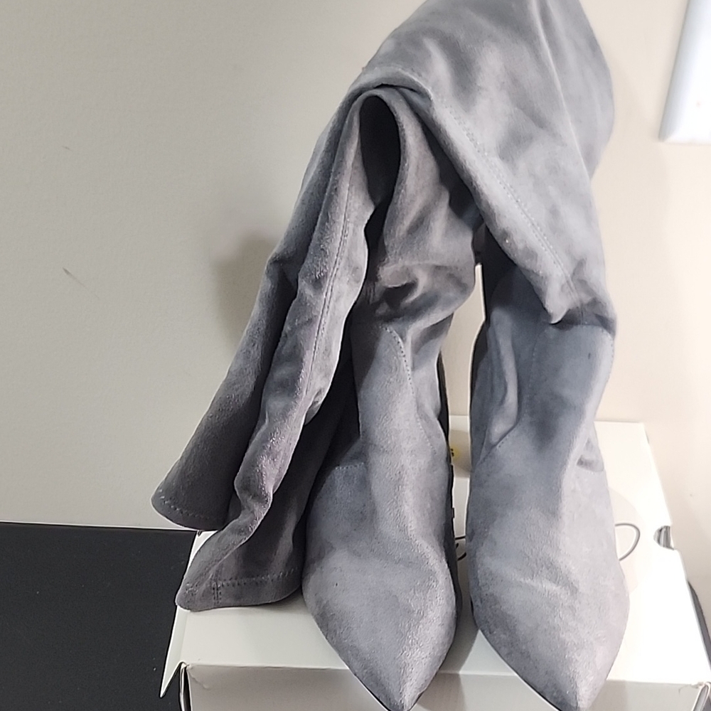Gray Over-the-Knee Women's Boots